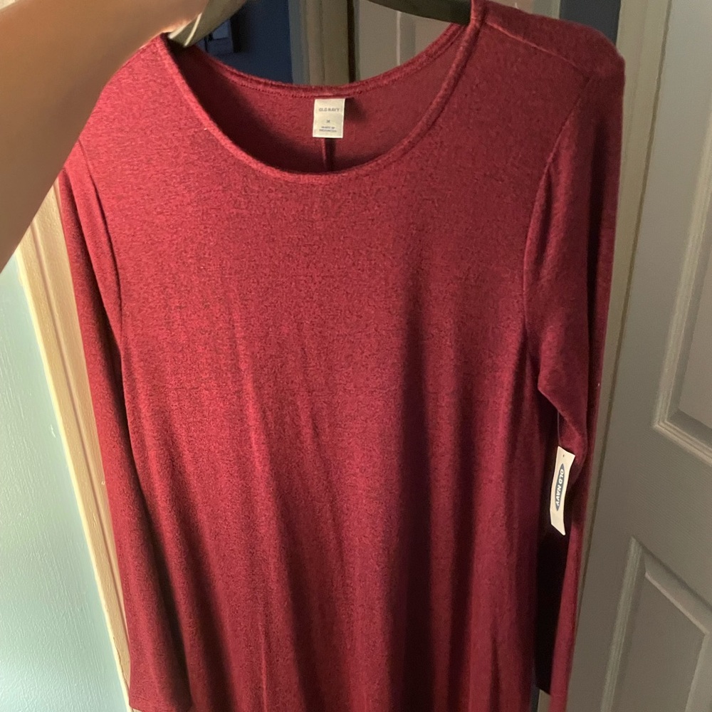 Brand new, maroon long sleeve swing dress from Old Navy